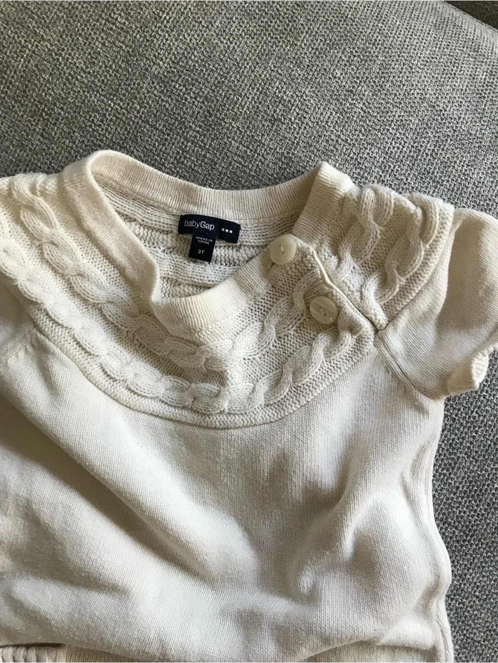 Baby Gap Cream Knit Short-Sleeve Pocket Dress for Girls